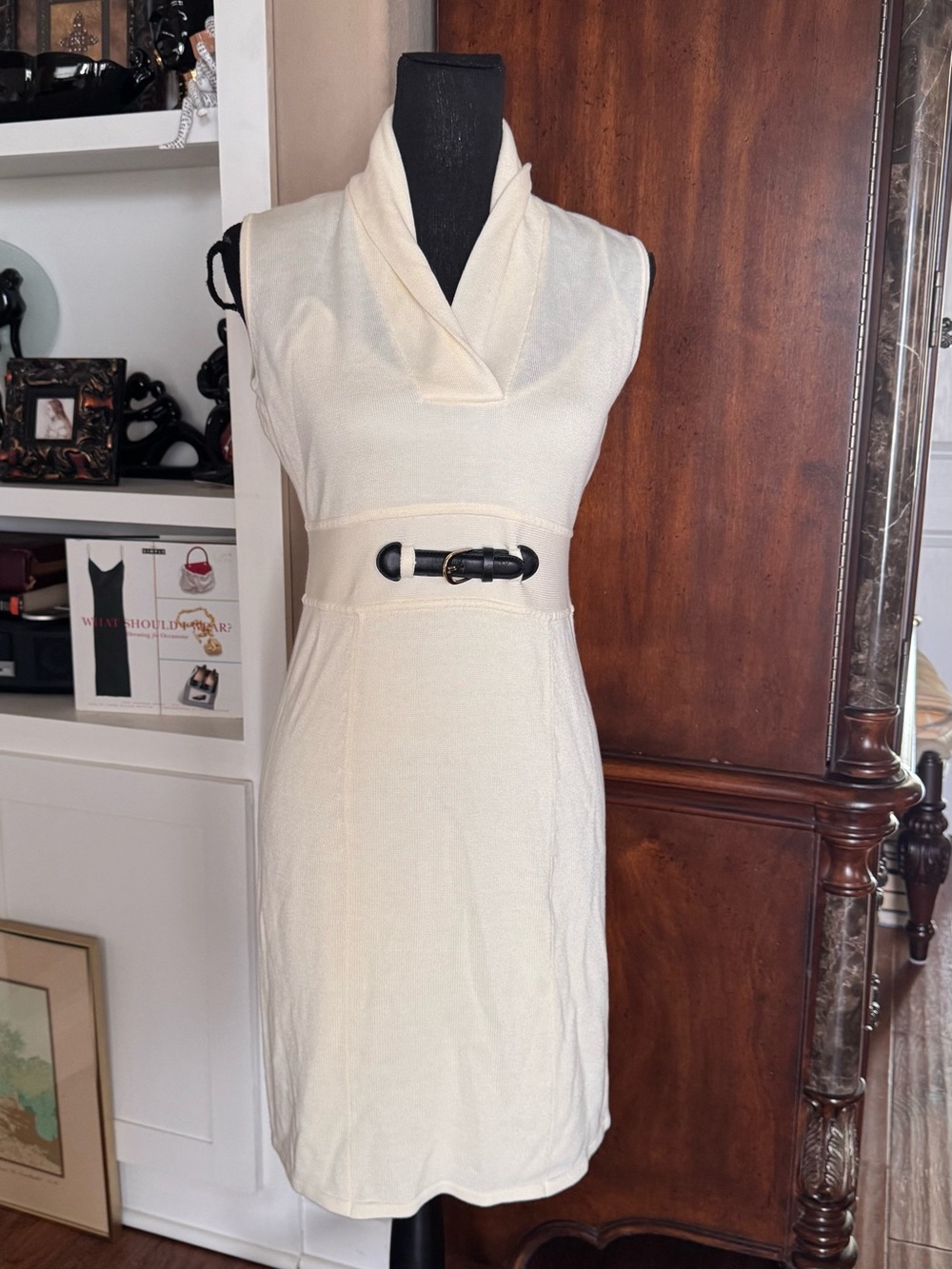 Calvin Klein Sleeveless Sweater Belted Dress